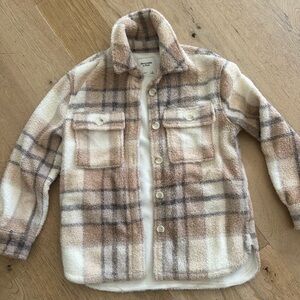 Abercrombie & Fitch Plaid Jacket in Cream and Brown